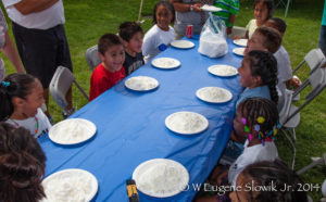 Children participate in pie eating contest