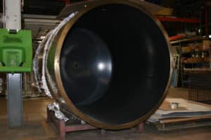 Large tank with black Halar coating