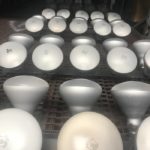 Large light bulbs coated with Teflon
