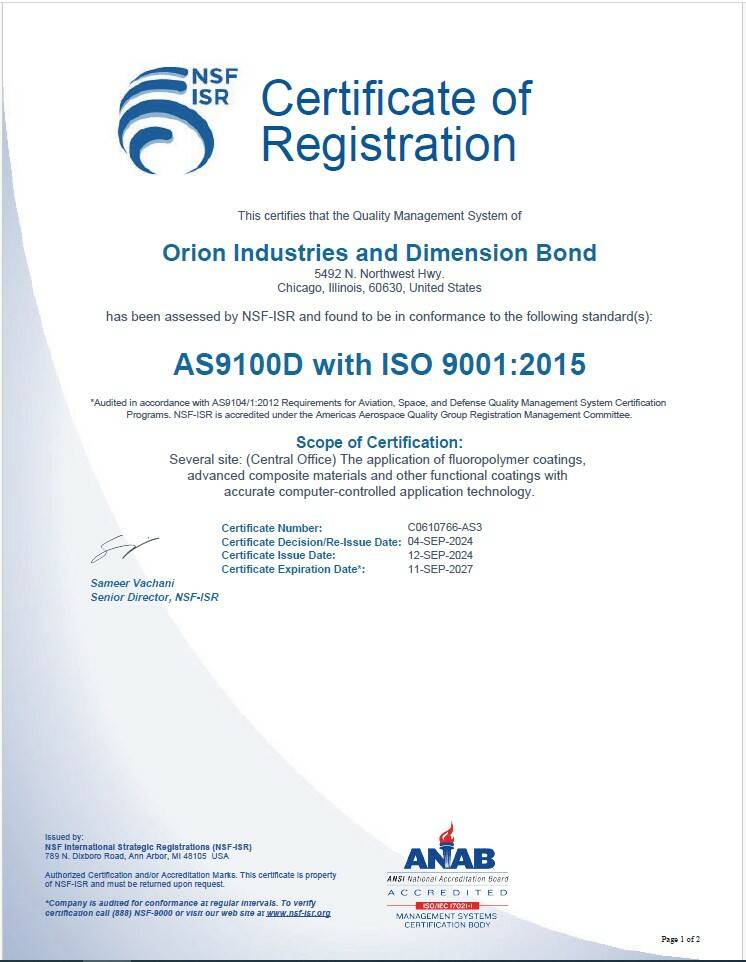 Orion Industries-Dimension Bond-AS9100D-ISO9001-2024-Page1