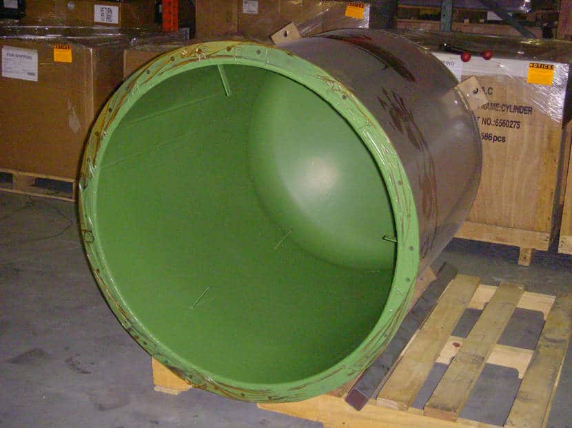 Large tank with green coating